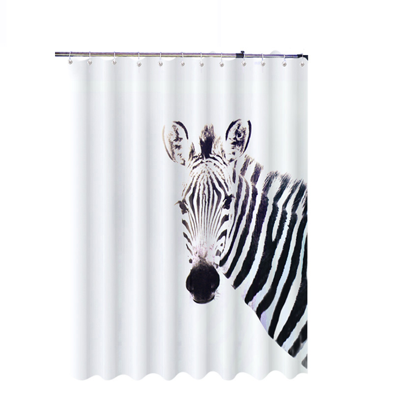 宝优妮加厚防霉防水浴室浴帘布 DQ-YL20-2 斑马 高200*宽180cm