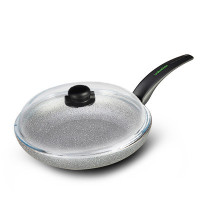 摩意达(Moneta)煎锅 stone系列 24cm 煎锅+玻璃盖 71009001 平底锅不粘锅煎锅低油烟 超轻耐磨