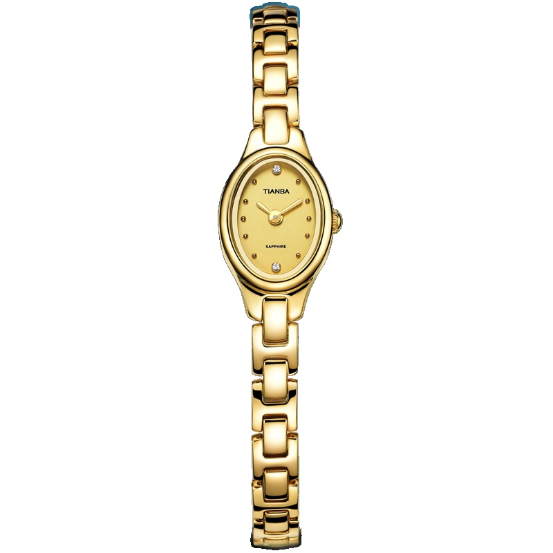 天霸(TIANBA)手表 时尚手链 金属钢带小表盘手表 石英表 女 TL3012.04SG 金色