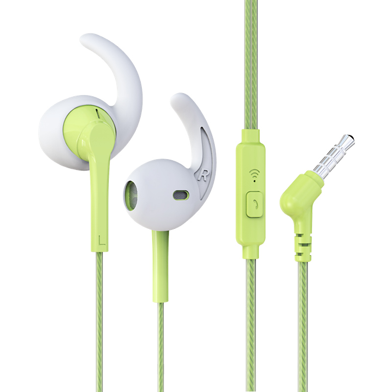BYZ SE396运动耳机入耳式耳塞式跑步挂耳有线控安卓苹果手机通用 绿色