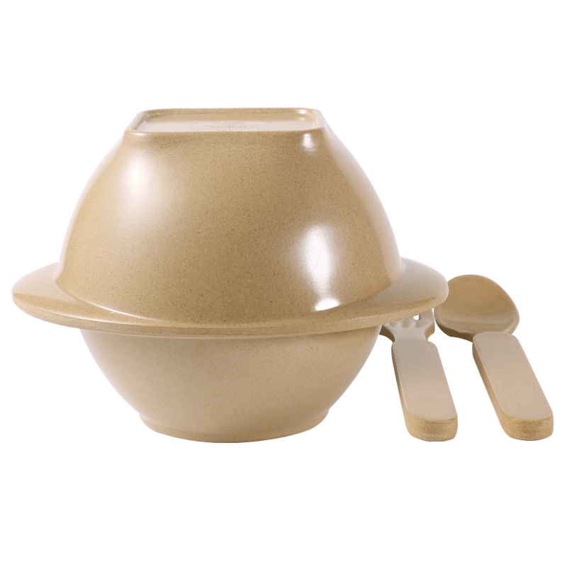 玉米（corn） 儿童餐具套装 4件套 儿童稻壳环保材质 可降解健康环保 宝宝辅助饭碗汤碗勺叉 稻壳四件套装