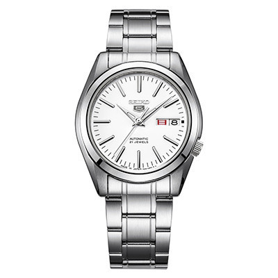 精工(SEIKO)手表 SEIKO 5号系列智慧夜光防水商务不锈钢带自动上链机械男表SNKL41J1