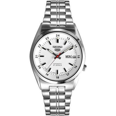 精工(SEIKO)手表 SEIKO 5号系列智慧夜光防水商务不锈钢带自动上链机械男表SNK559J1
