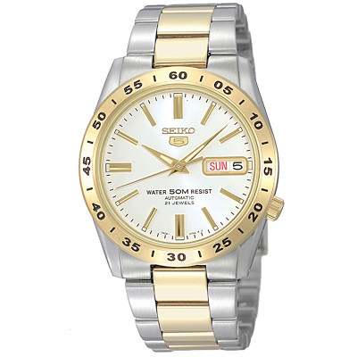 精工(SEIKO)手表 SEIKO 5号系列智慧夜光防水商务不锈钢带自动上链机械男表SNKE04J1