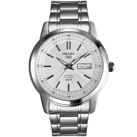 精工(SEIKO)手表 5号系列原装进口智慧夜光商务防水自动机械不锈钢带男表SNKM83J1