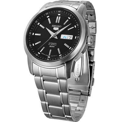 精工(SEIKO)手表 5号系列原装进口智慧夜光商务防水自动机械不锈钢带男表SNKM87J1