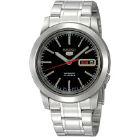 精工(SEIKO)手表 SEIKO 5号系列智慧夜光防水商务不锈钢带自动上链机械男表SNKE53J1