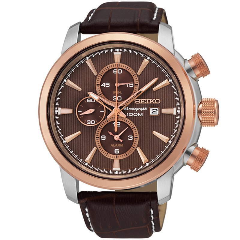 精工(SEIKO)手表 Chronograph多功能计时休闲时尚防水男表SNAF52J1