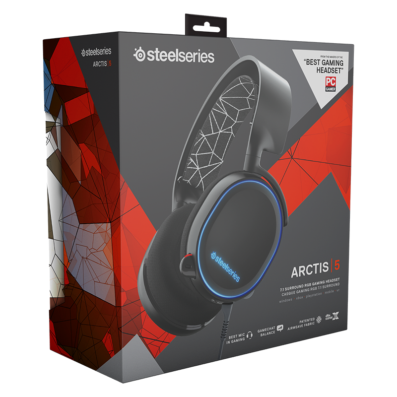 SteelSeries Arctis5 Black 赛睿 寒冰5 电竞 游戏 吃鸡 耳麦 耳机 黑色