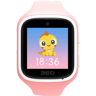 360儿童手表5S W562 高清通话视频通话全彩触屏防水防丢 蜜桃粉