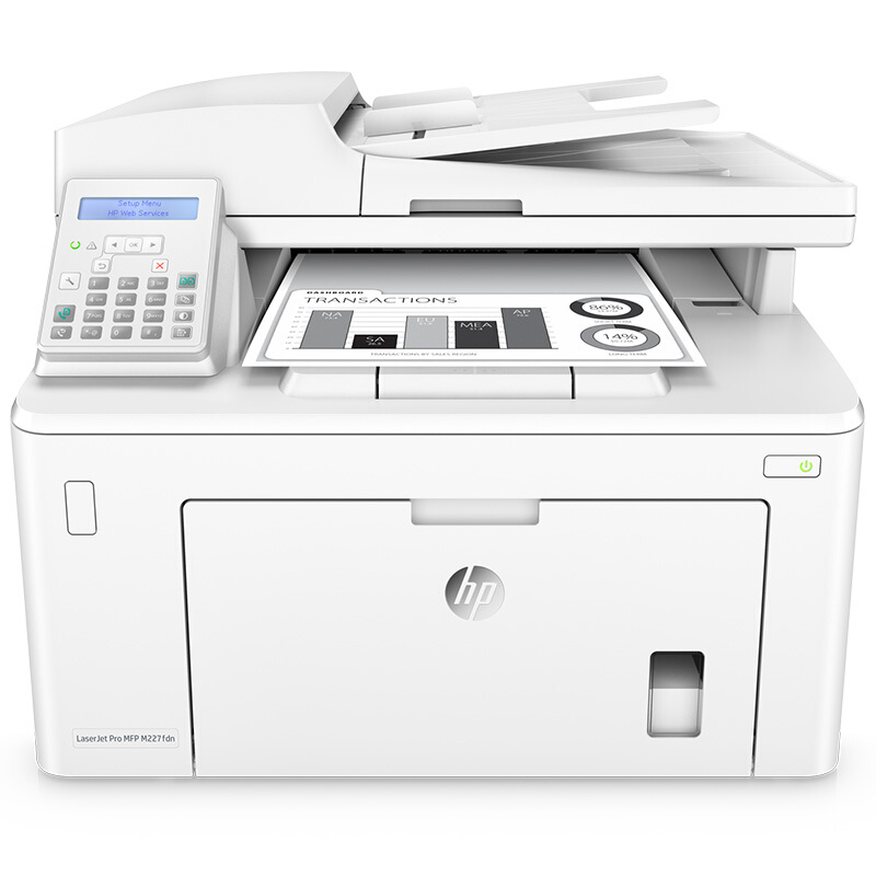 惠普HP LASERJET PRO MFP M227FDN 黑白激光一体机