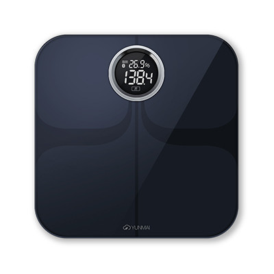 云麦(YUNMAI)好轻尊享版智能家用体脂称健康秤黑色 29项身体数据测量 精准测脂肪称体重 钢化玻璃材质 最大称量150KG 重量2.2KG