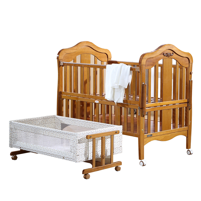 小硕士(SAORS)桦木婴儿床可加长 可变少年床 带储物 可摇SK-6701 茶色