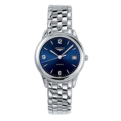 瑞士正品 浪琴军旗蓝色 背透精钢机械男士手表L4.774.4.96.6