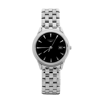 瑞士正品 浪琴军旗系列全精钢 石英男士手表L4.716.4.52.6