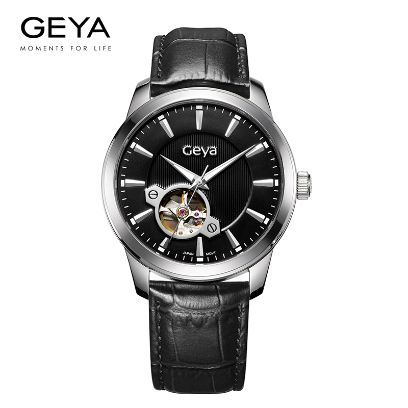 Geya格雅 休闲自动机械男表防水镂空时尚腕表手表8108