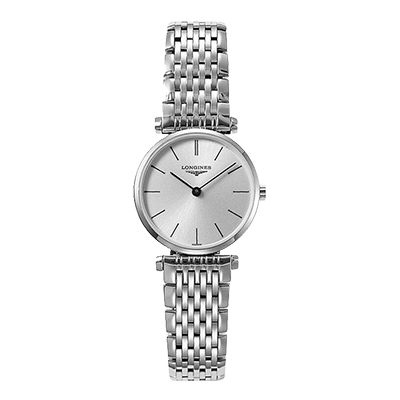 浪琴嘉岚系列银面钢带石英女表L4.209.4.72.6