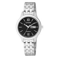 西铁城(CITIZEN)手表 自动机械双日历不锈钢表带防水女表PD7130-51EB