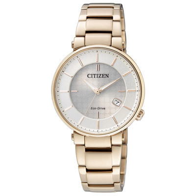 西铁城(CITIZEN)手表 光动能不锈钢镀玫瑰金女表EW1792-51A