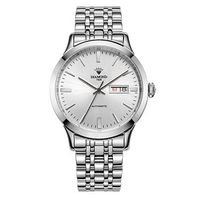 上海钻石牌(DIAMOND)手表男全自动机械男表大表盘时尚商务日历精钢8030男士钻石手表精钢机械表 男