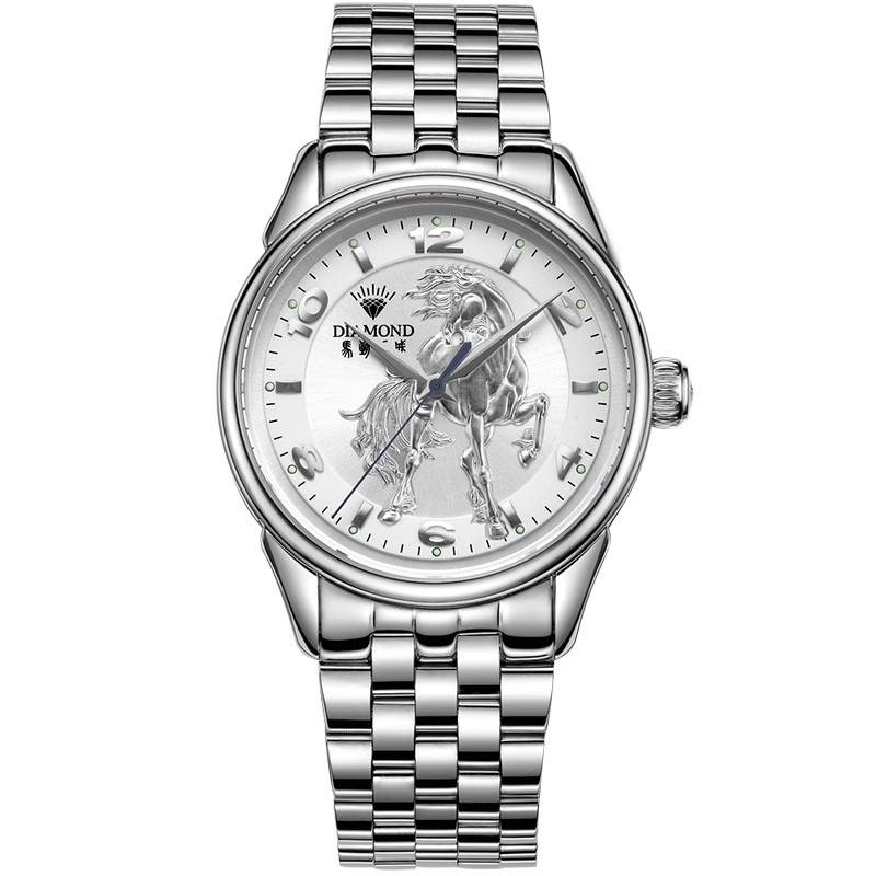 上海钻石牌(DIAMOND)手表男士全自动机械男表大表盘2101夜光精钢男士钻石手表