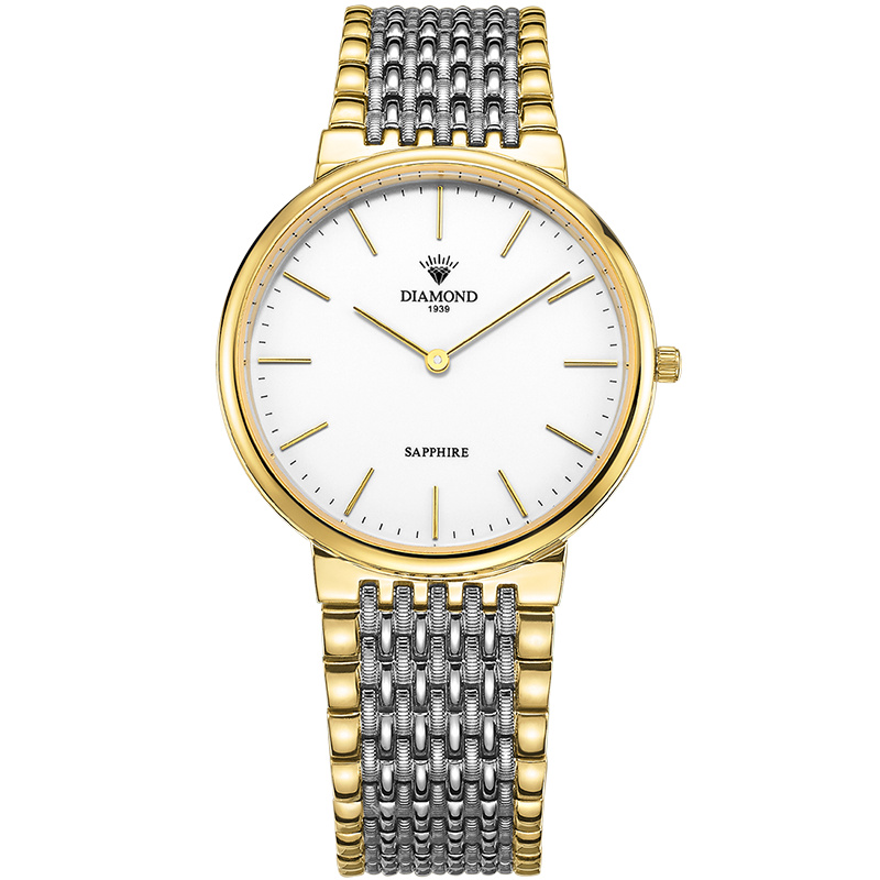 上海钻石牌手表男石英表时尚潮流休N约二针2201手表石英表男黑面白钢