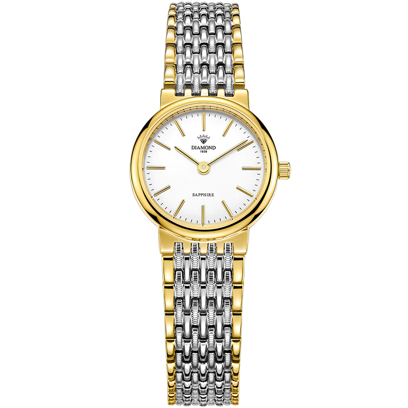 上海钻石牌手表女石英表时尚潮流休闲简约二针2201女表石英表女黑面镀金