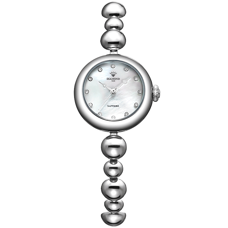 钻石牌(DIAMOND)手表女士潮流时尚学生防水石英表钢带时装手链表WB2300白钢白面