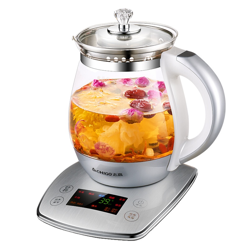 志高(CHIGO)养生壶ZG-S1836 加厚高硼硅玻璃1.8L微电脑多功能智能电热烧水壶煮茶器
