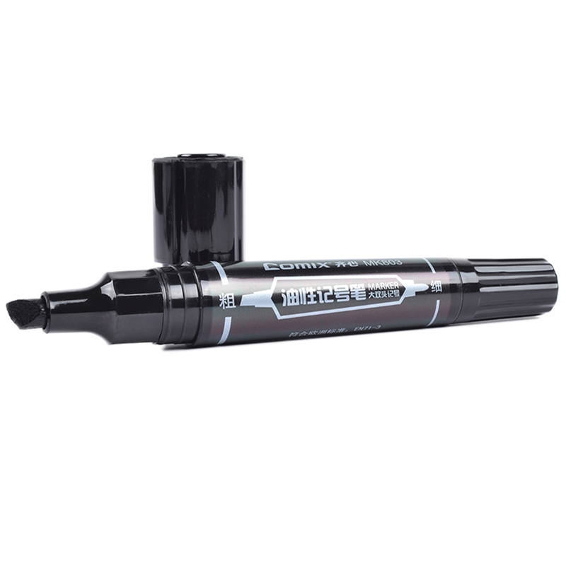 齐心记号笔2.0mm和6.0mm 大双头 MK803 黑色 红色 蓝色 20支装