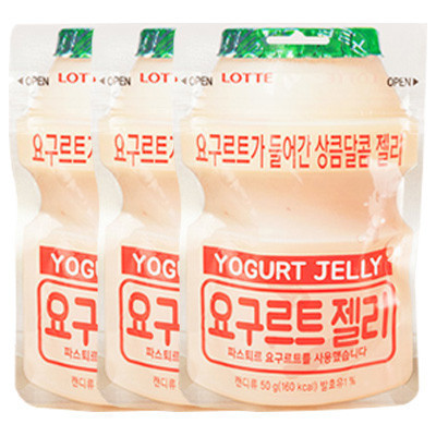 韩国进口乐天(LOTTE)乳酸菌软糖原味*3袋150g