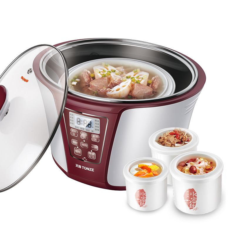 天际(TONZE)DGD32-32EG微电脑隔水电炖锅酒红色