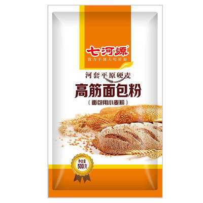 七河源 河套面粉 面包用小麦粉500g 小麦粉 高筋粉 烘焙原料 面包