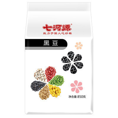 七河源 黑豆850g( 无添加 无染色 可打豆浆 东北 五谷 杂粮 粗粮 真空装 大米伴侣)