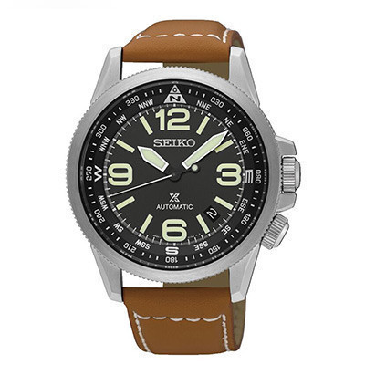 精工(SEIKO)手表 PROSPEX系列户外运动智慧夜光方位指南自动上链机械男表SRPA75J1