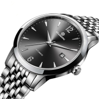 星皇(STARKING)正品全自动机械表男情侣对表休闲商务腕表男女手表精钢材质真皮表带AM/L0194