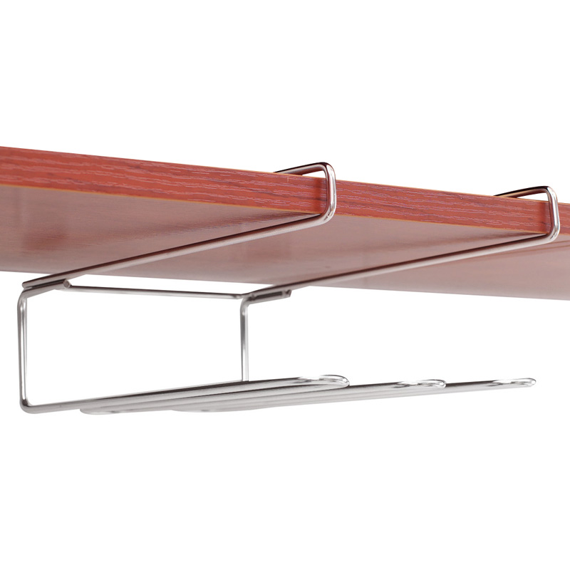 欧润哲(ORANGE) 304不锈钢免安装下挂式酒杯架子葡萄酒红酒玻璃高脚杯悬挂倒吊杯挂架家用杯托厨房置物架600142