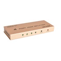 晶华 HDMI2.0分配分屏器一进四出显卡台式机笔记本电脑显示投影仪高清4K无损音视频1分4传输 H104金色F111
