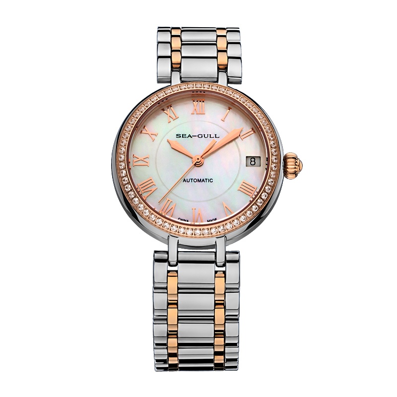 海鸥表(SEAGULL) 简约女士手表 钢带防水机械表 女表 717.417L