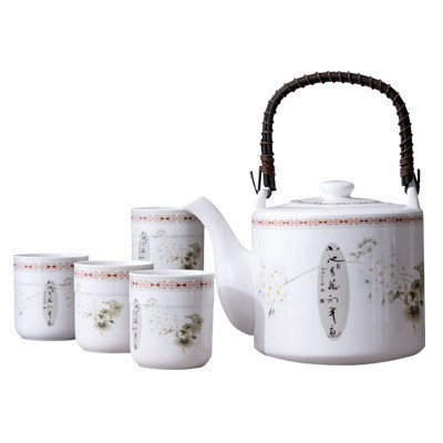 雅诚德茶壶茶杯 中式茶水具大容量陶瓷5件套 凉水壶杯子套装 养生泡茶提壶