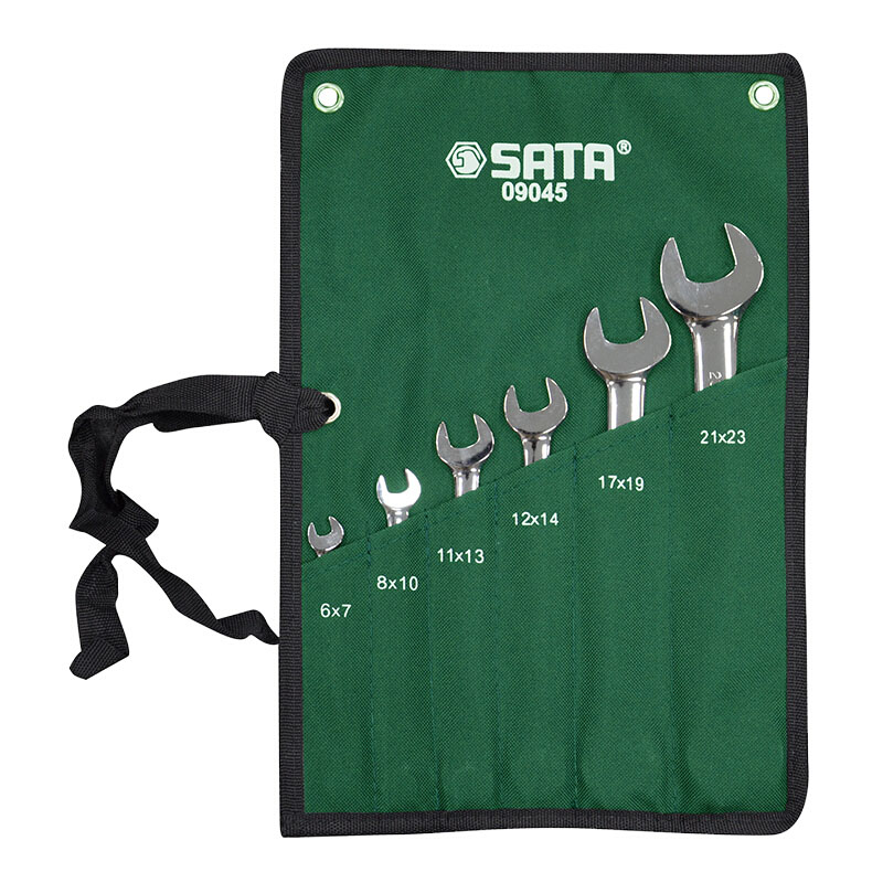 世达(SATA)6件全抛光双开口扳手组套-09045