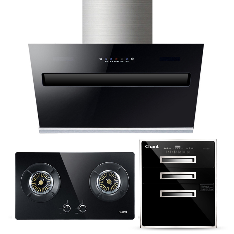 创尔特(Chant)厨卫套餐 DYS60+N12+DS100 烟灶消三件套 烟机带装饰围板 天然气