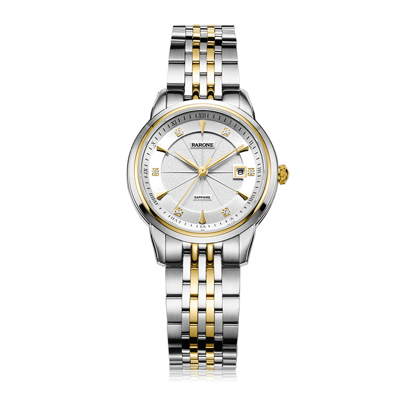 雷诺(RARONE)手表 骑士之盾石英女表白盘钢带
