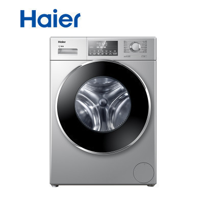 海尔(Haier)洗衣机XQG100-B12826U1 10公斤 变频滚筒 冰川银色