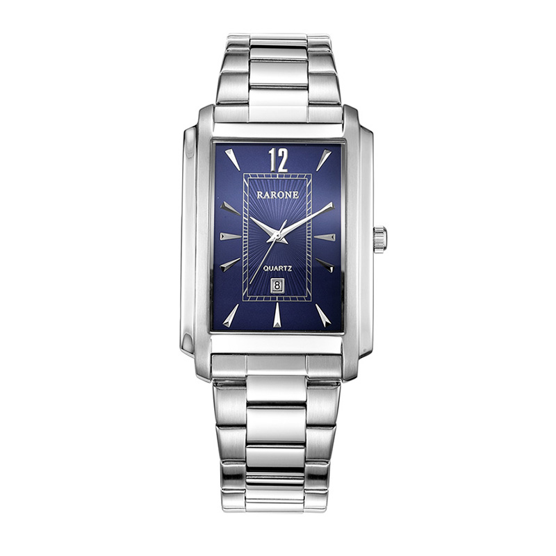 雷诺手表商务时尚 钢带表带腕表 防水石英手表机芯 男表