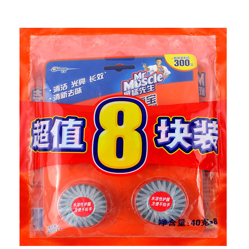 威猛先生(Mr Muscle) 马桶清洁剂 蓝泡泡八块装 40g*8 (块*8)