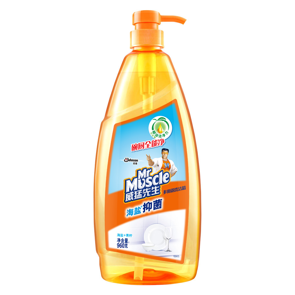 威猛先生(Mr Muscle) 青柠海盐多用途抑菌 洗洁精 960g(瓶)