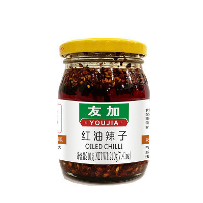 友加红油辣子210g调味品油泼辣子凉拌菜酱料友加食品辣椒酱料瓶装四川特产