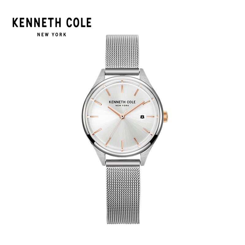 Kenneth Cole手表女士石英表时尚米钢织带简约拉丝表盘单历女表KC10030840