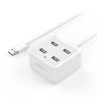 奥睿科(ORICO)DH4U 4口USB2.0分线器 高速扩展集线器 笔记本台式电脑转换器 USB3.0向下兼容 白色